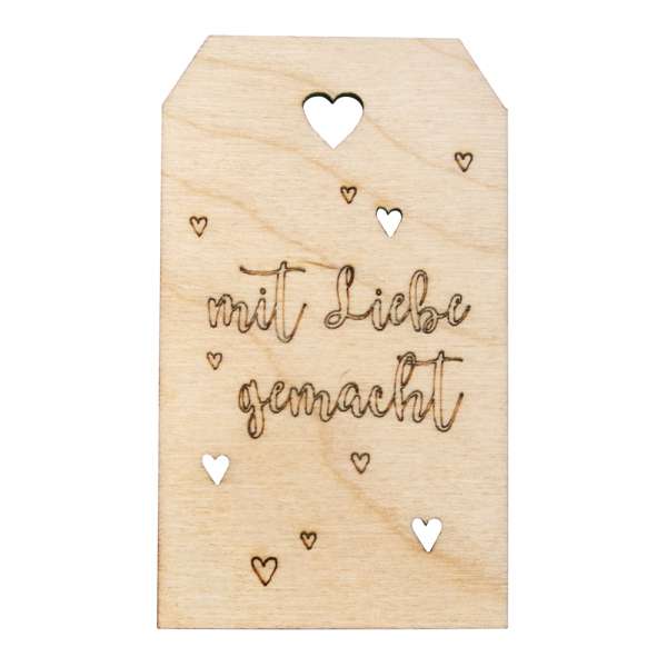 Holz Anh. Mit Liebe gem. 4,8x8,2cm natur