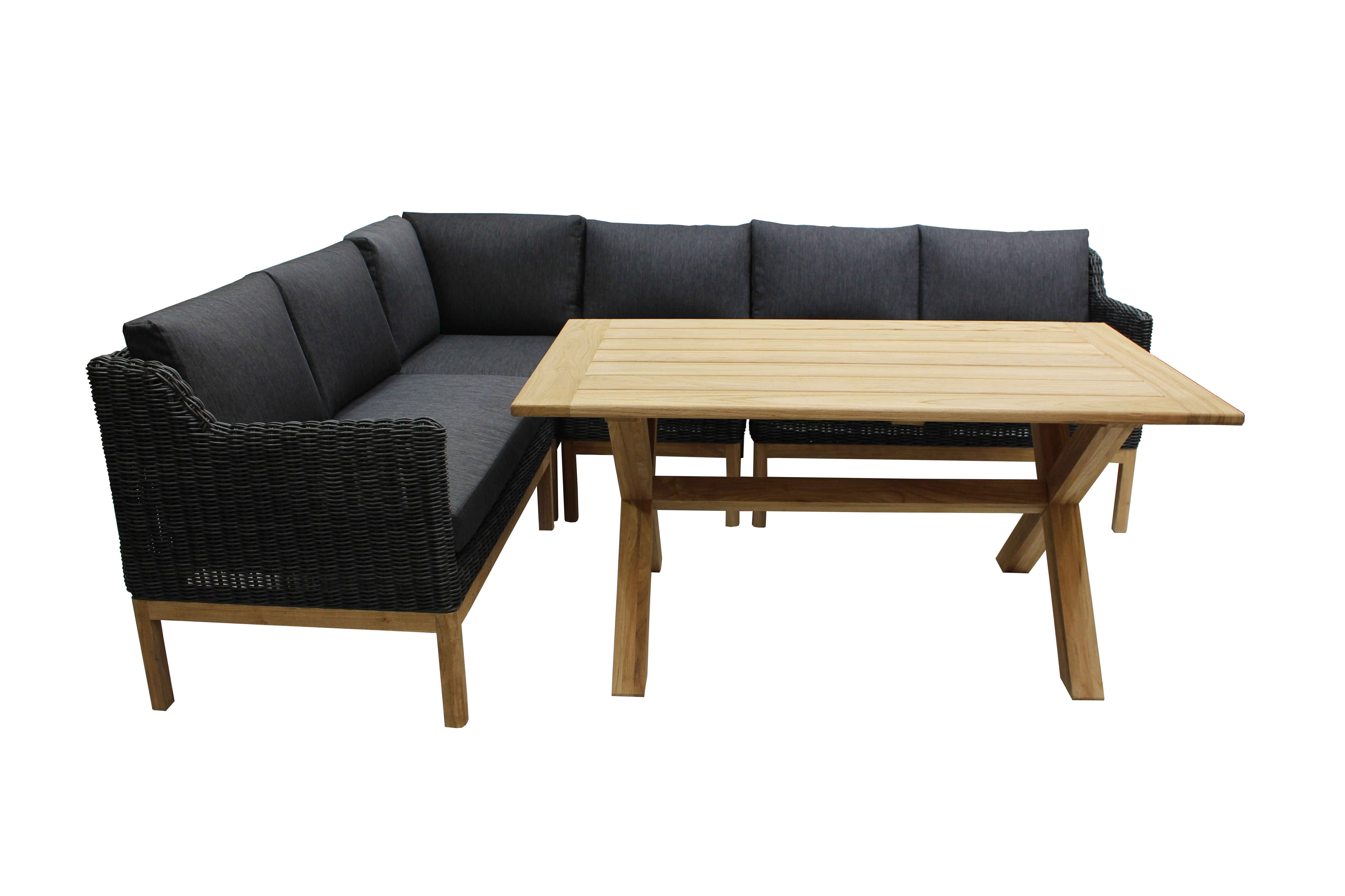 Lounge Darwin 4tlg. light charcoal (ohne Tisch) Sofas / Lounge