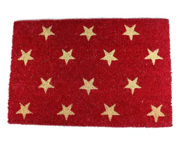 Fußmatte rot &#039;Sterne natur&#039; 60x40cm