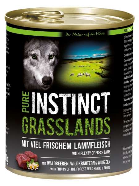 PURE INSTINCT Nassfutter mit Lamm 800g (Grasslands)