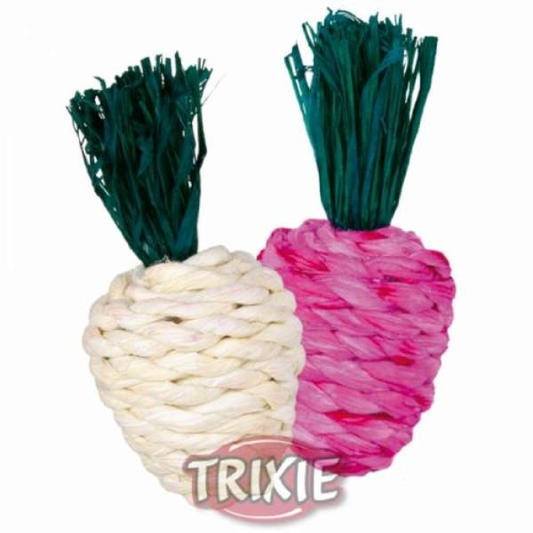 Trixie Set Stroh-Spielzeug &#039;Rettich und Radieschen&#039; 8 cm