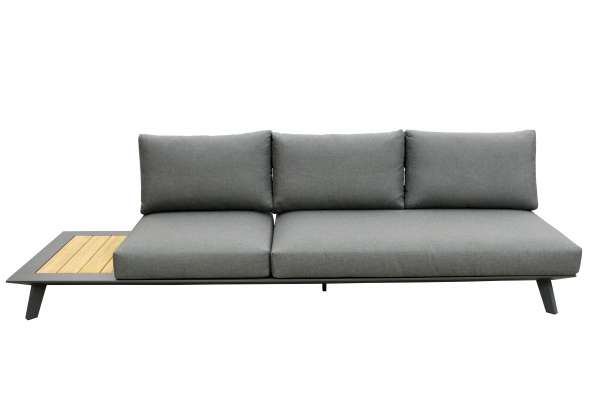 Sofa Living 3er 268 x 82 cm Aluminium Teak