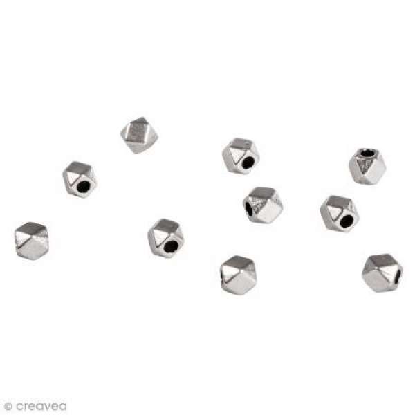Metall-Perle Polygon 3mm silber