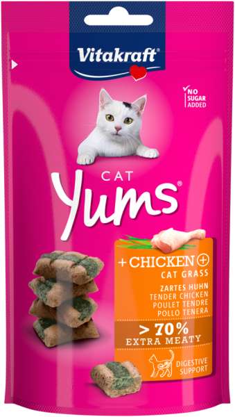 Vitakraft Cat Yums Huhn & Katzengras, 40 g