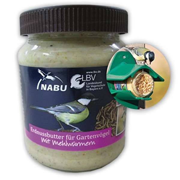 Erdnussbutter für Gartenvögel mit Mehlwürmern 330 g