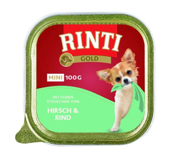 Rinti Gold mini Hirsch & Rind, 100 g Schale
