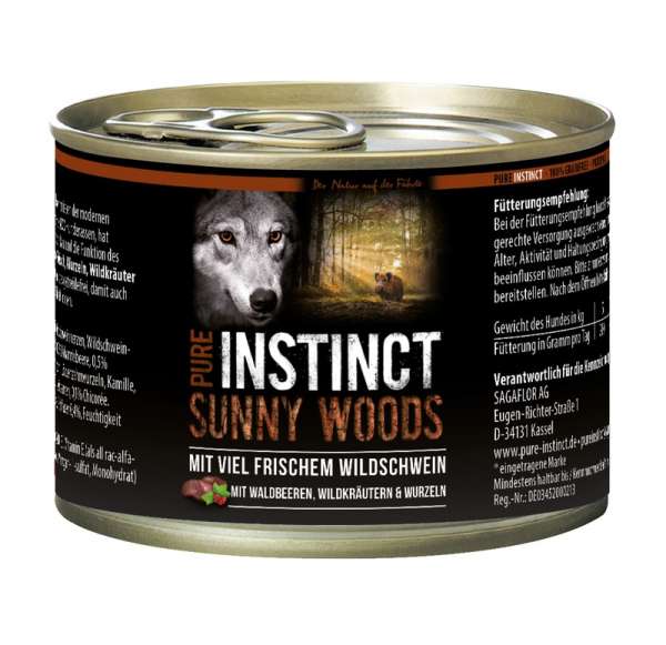 PURE INSTINCT Nassfutter mit Wildschwein 200g (Sunny Woods)