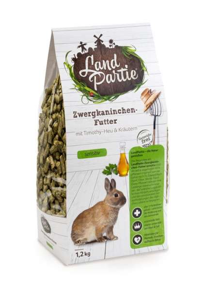 LandPartie Zwergkaninchen-Futter sensitiv, Monopellets 1,2kg