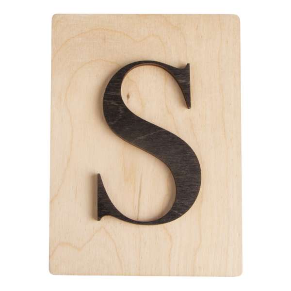 Holz Buchstabe FSC 10,5x14,8cm S schwarz
