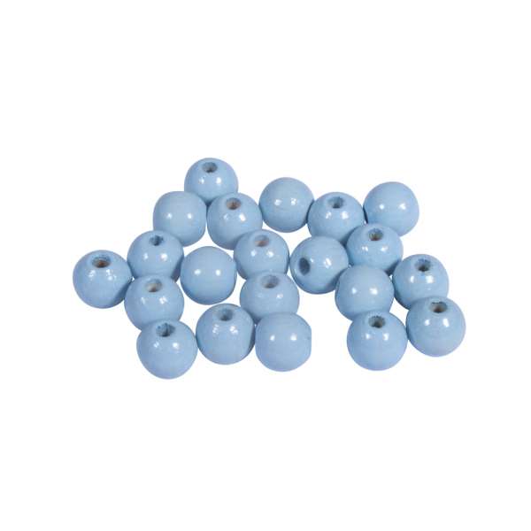 Holz Perlen pol. D:08mm pastellblau 82x