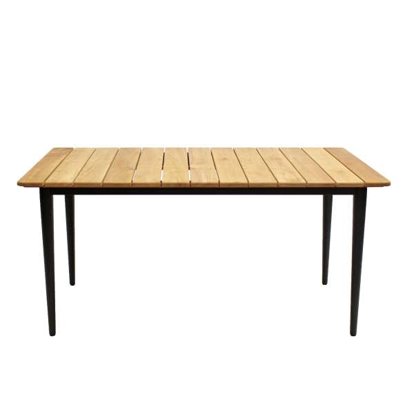Tisch Laval 160x90 schwarz mit Teak