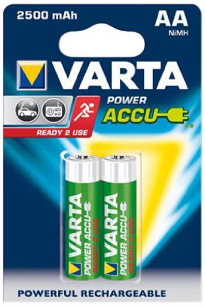Varta Power Akku ready2use AA (2500mAh, 1,2V, 2er Pack)