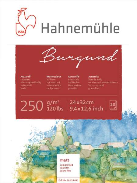 Aquarellblock Burgund matt 10628081