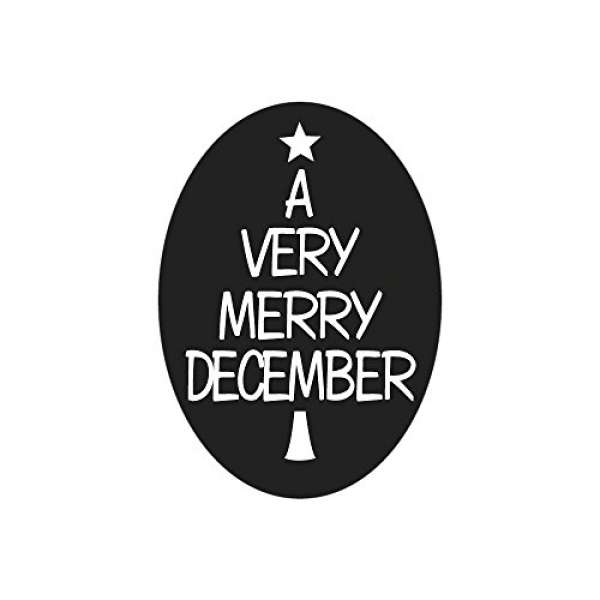 Stempellabel für Modelliermasse, A very merry December, oval