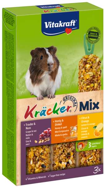 Vitakraft Kräcker 3er Meerschweinchen Honig/Popcorn/Weizenkeim Active