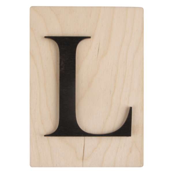 Holz Buchstabe FSC 10,5x14,8cm L schwarz