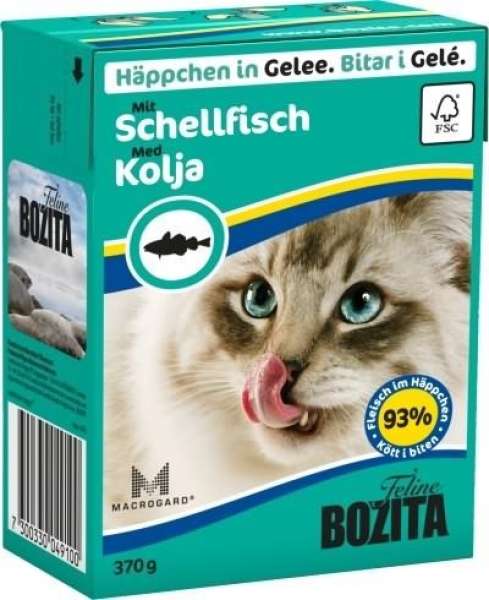 Bozita Cat Tetra Recard Häppchen in Gelee Schellfisch 370g