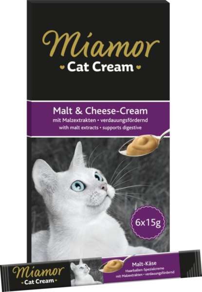 Miamor Cat Snack Malt-Cream + Käse, 6x15 g