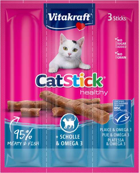 Vitakraft Katzensnack Cat-Stick mini Scholle & Omega 3 - 3 x 6g