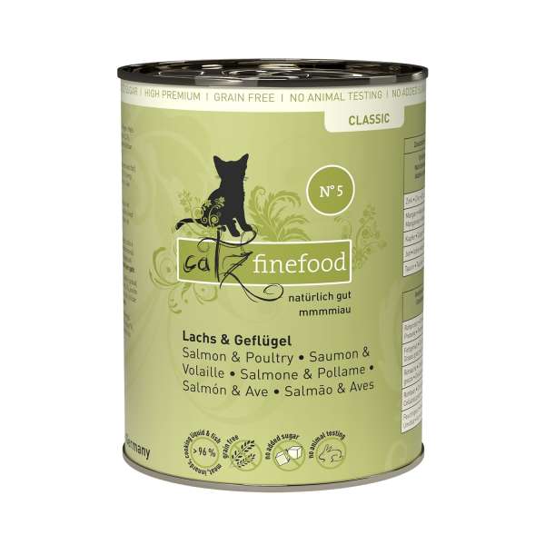 Catz finefood No. 5, Lachs und Geflügel, 400 g Dose