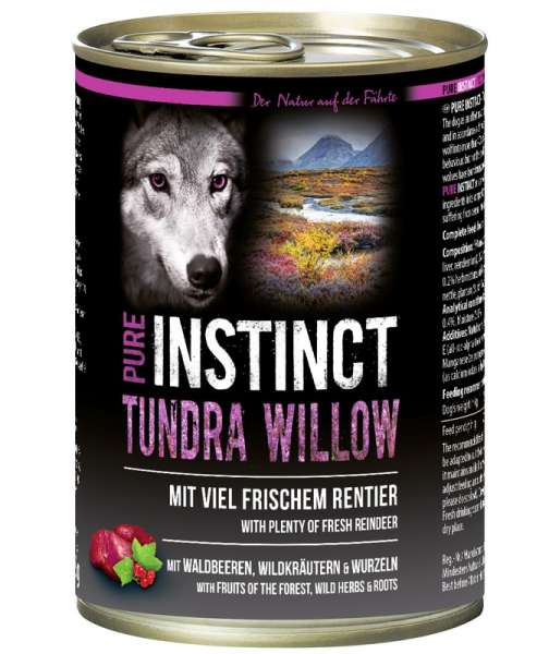 PURE INSTINCT Nassfutter mit Rentier 400g (Tundra Willow)