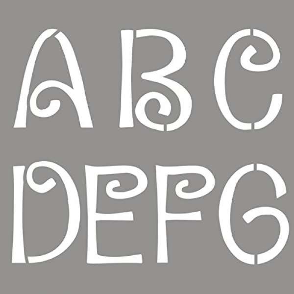 Schablone Buchstaben +Designs verspielt