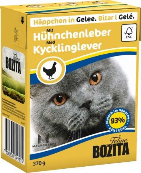 Bozita Häppchen in Gelee mit Hühnchenleber 370g