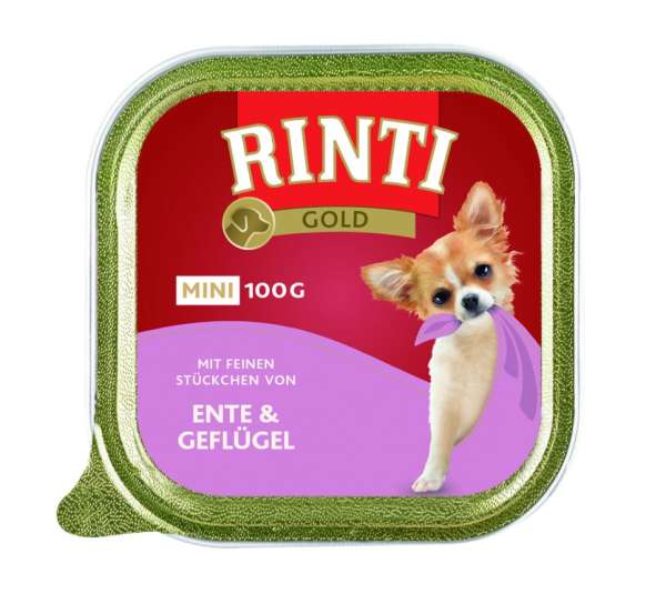 Rinti Gold mini Ente & Geflügel, 100 g Schale