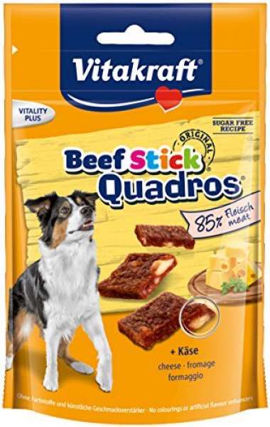 Vitakraft Hundesnacks Beef-Sticks Quadros plus Käse, 70 g