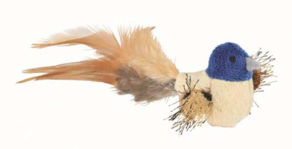 Trixie Vogel mit Federn Plüsch, 8 cm