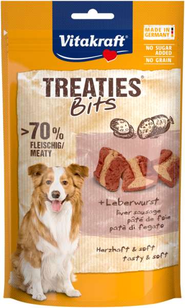 Vitakraft Hundesnacks Treaties Bits plus Leberwurst, 120 g